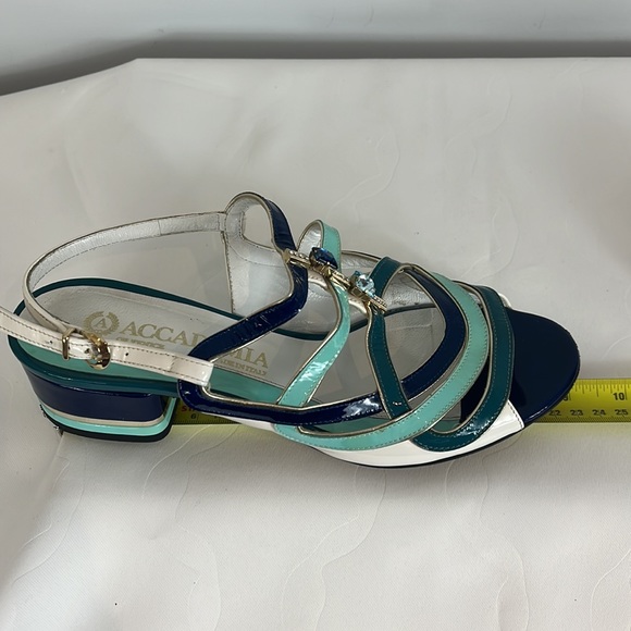 Accademia of Venice made in Italy Shades of Blue Bejewelled Sling Back Sandal - Picture 15 of 17